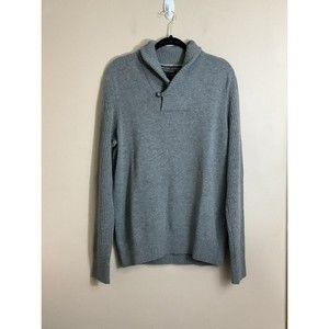 Banana Republic Mens Italian Yarn Wool Blend Sweater L Grey Minimalist Preppy